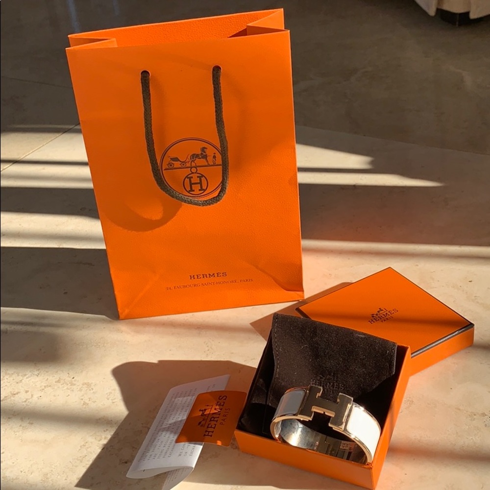 Hermès cuff bracelet white rose gold (plated)